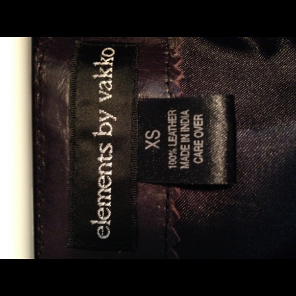 Elements by Vakko Purple Leather Jacket Blazer - Picture 4 of 5